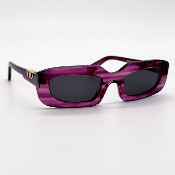 NEW OFF-WHITE OERI13C RENTON 3707 SUNGLASSES WOMEN OVAL PURPLE - Picture 1 of 9